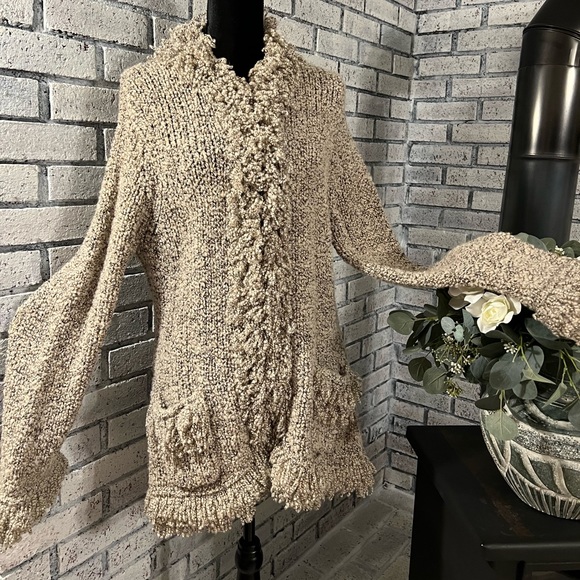 NINE WEST  Ladies Long Popcorn Shag Sweater/Coat NWOT - Picture 5 of 11